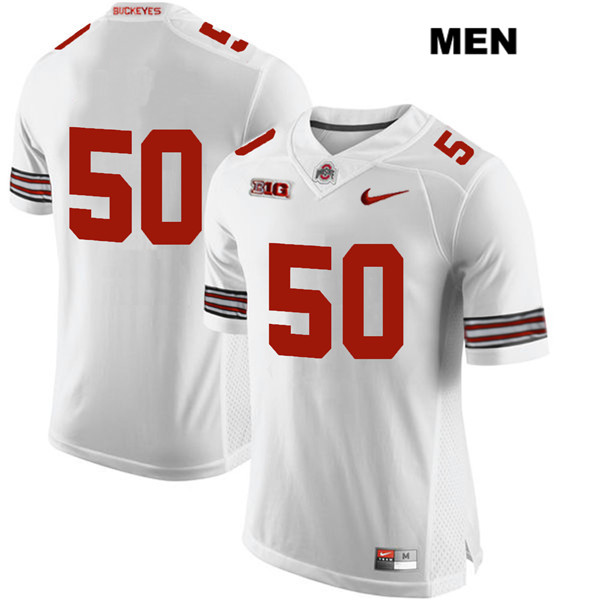 Ohio State Buckeyes Men's Nathan Brock #50 White Authentic Nike No Name College NCAA Stitched Football Jersey MF19E01XV